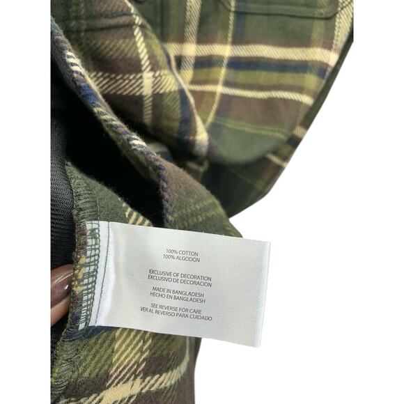 Orvis Heavyweight Flannel Shirt Jacket Shacket Green Plaid Pockets Sz. XXL New - Picture 13 of 14